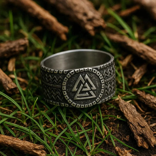 Bague symbolique Anneau Valknut | Acier Inoxydable - Odins Hall