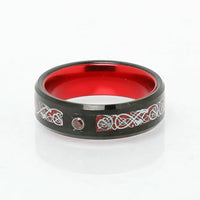 Anello di Jarl \"Sangue di Valhalla\" in tungsteno Anello di Jarl \"Sangue di Valhalla\" in tungsteno