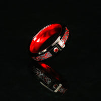 Anello di Jarl \"Sangue di Valhalla\" in tungsteno Anello di Jarl \"Sangue di Valhalla\" in tungsteno