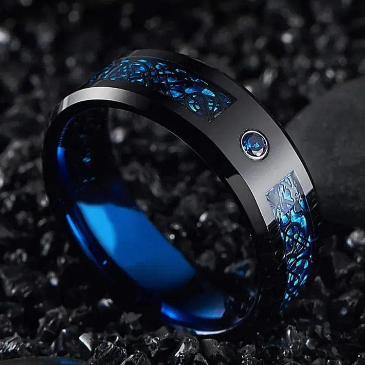 Anello di Jarl \"valhalla azure\" in tungsteno Anello di Jarl \"valhalla azure\" in tungsteno