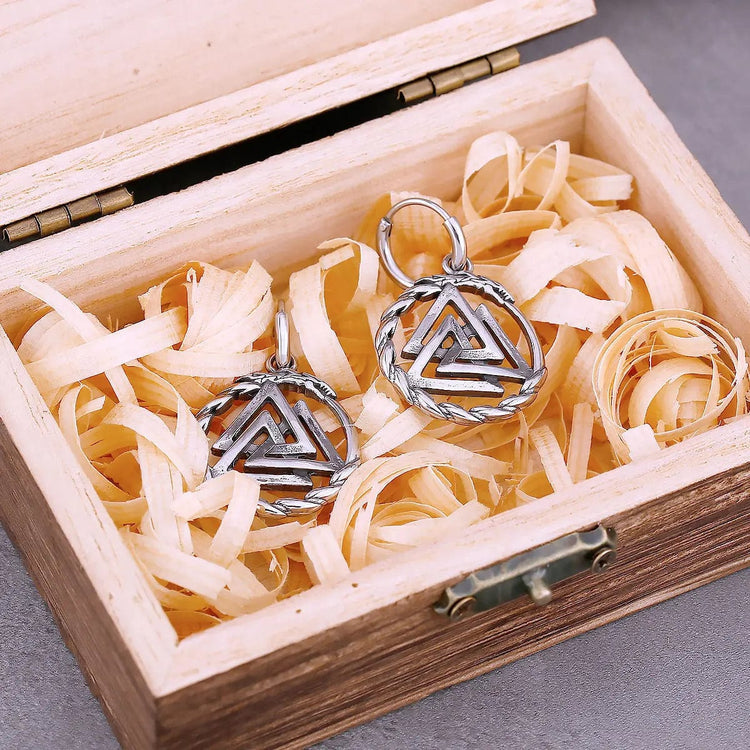 Orecchini in acciaio inossidabile Valknut Orecchini in acciaio inossidabile Valknut