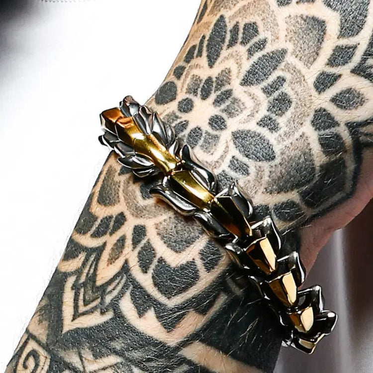 Bracciale a serpente \"Ira di Jörmungand\" - Oro / Argento Bracciale a serpente \"Ira di Jörmungand\" - Oro / Argento