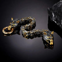 Bracciale del lupo gigante d'oro - Fenrir Bracciale del lupo gigante d'oro - Fenrir