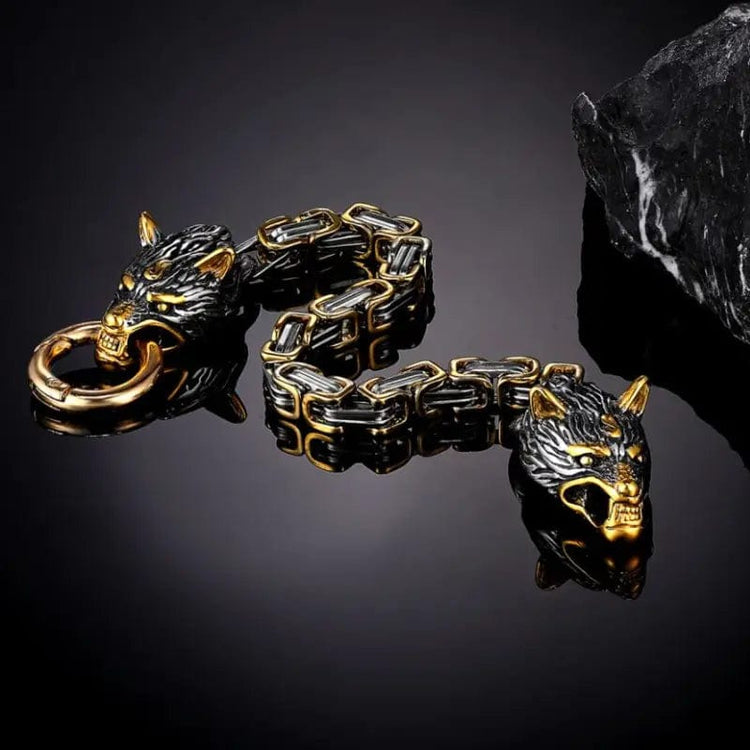 Bracciale del lupo gigante d'oro - Fenrir Bracciale del lupo gigante d'oro - Fenrir