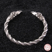Bracciale vichingo in argento 925 - I corvi di Odino Bracciale vichingo in argento 925 - I corvi di Odino