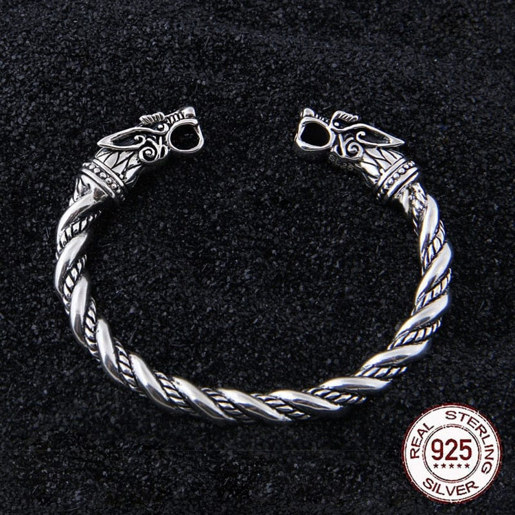 Bracciale vichingo in argento 925 - Le Regard des Loups Bracciale vichingo in argento 925 - Le Regard des Loups