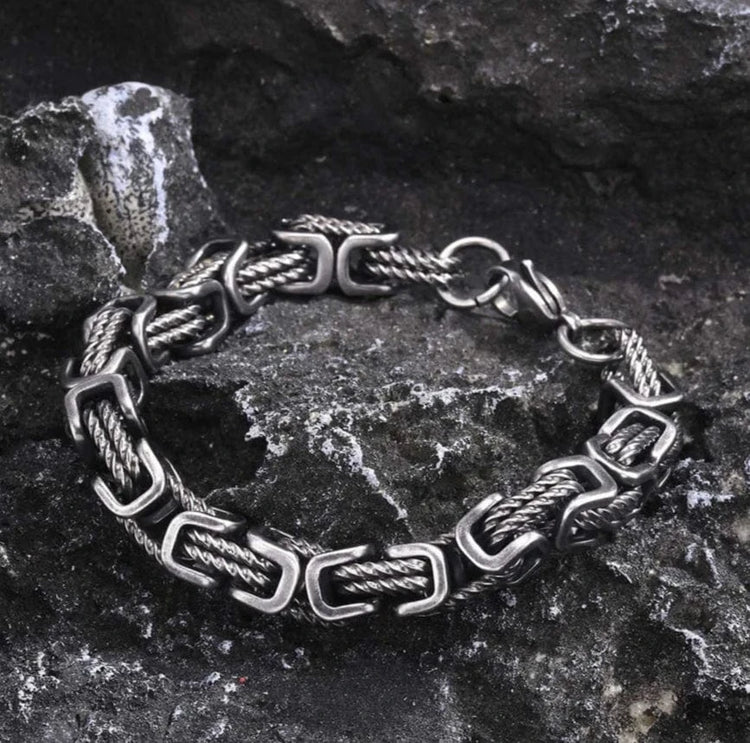 Bracciale vichingo intrecciato in acciaio inossidabile Bracciale vichingo intrecciato in acciaio inossidabile