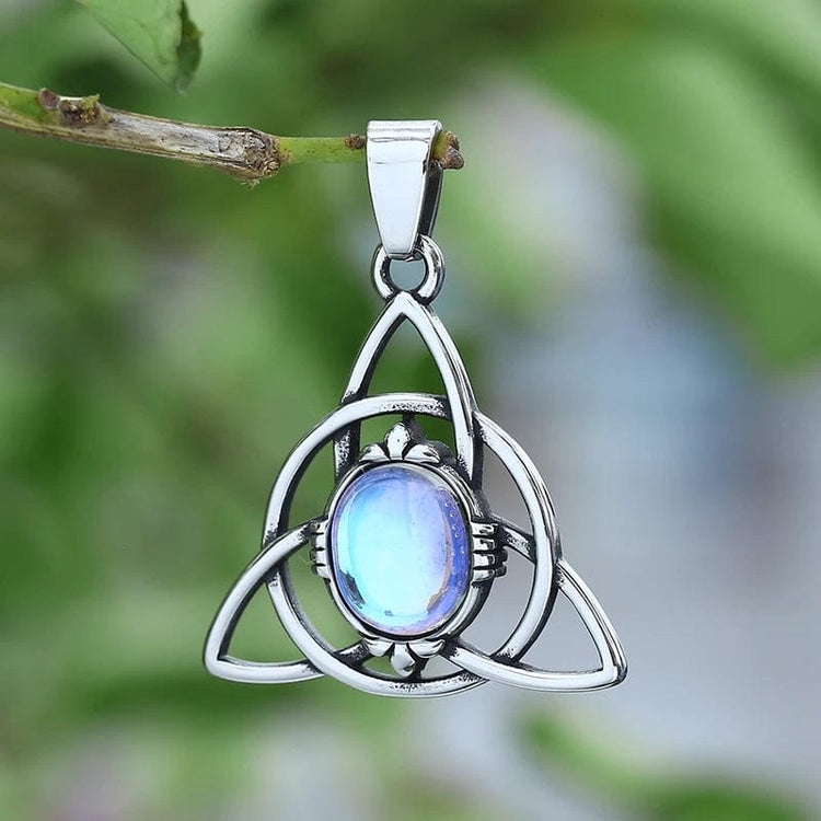 Collana Triquetra \"Talismano della femminilità\" con pietra di luna Collana Triquetra \"Talismano della femminilità\" con pietra di luna