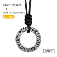 Collana vichinga d'argento 925 - Cerchio runico Collana vichinga d'argento 925 - Cerchio runico