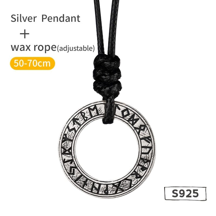 Collana vichinga d'argento 925 - Cerchio runico Collana vichinga d'argento 925 - Cerchio runico