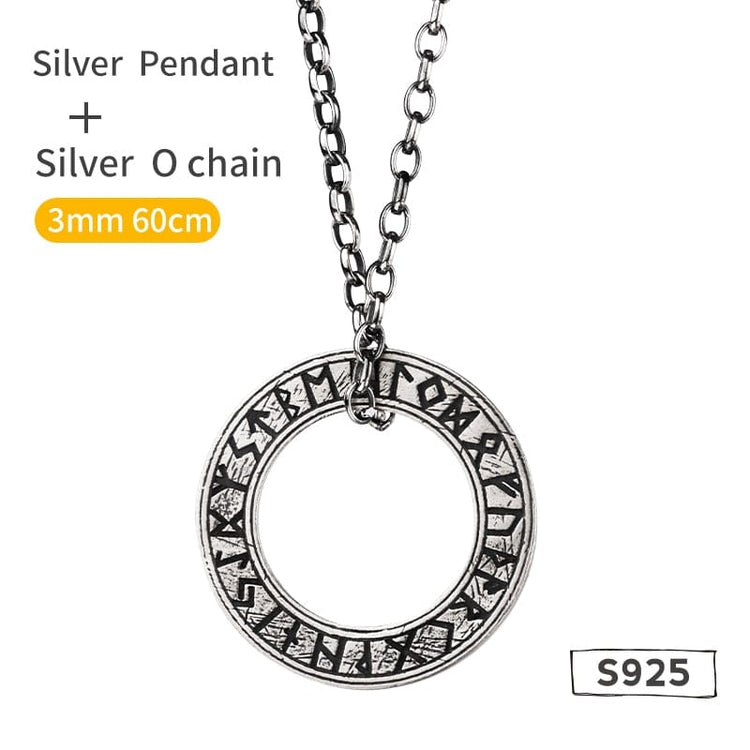 Collana vichinga d'argento 925 - Cerchio runico Collana vichinga d'argento 925 - Cerchio runico