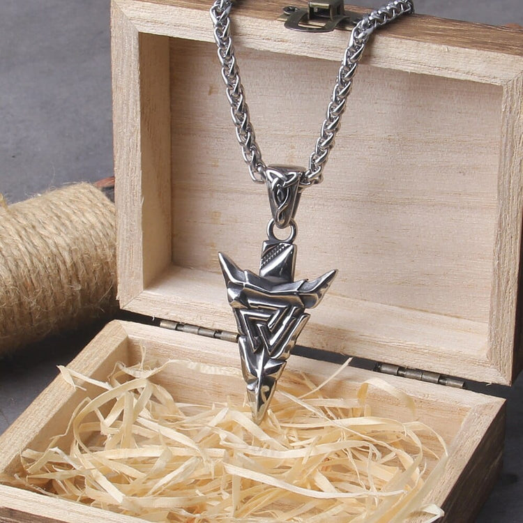 Collana vichinga \"La lancia di Odino\" Collana Valknut Collana vichinga \"La lancia di Odino\" Collana Valknut