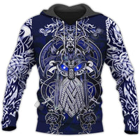 Felpa con cappuccio vichinga \"Fenrir e Odino - Duello del destino Felpa con cappuccio vichinga \"Fenrir e Odino - Duello del destino