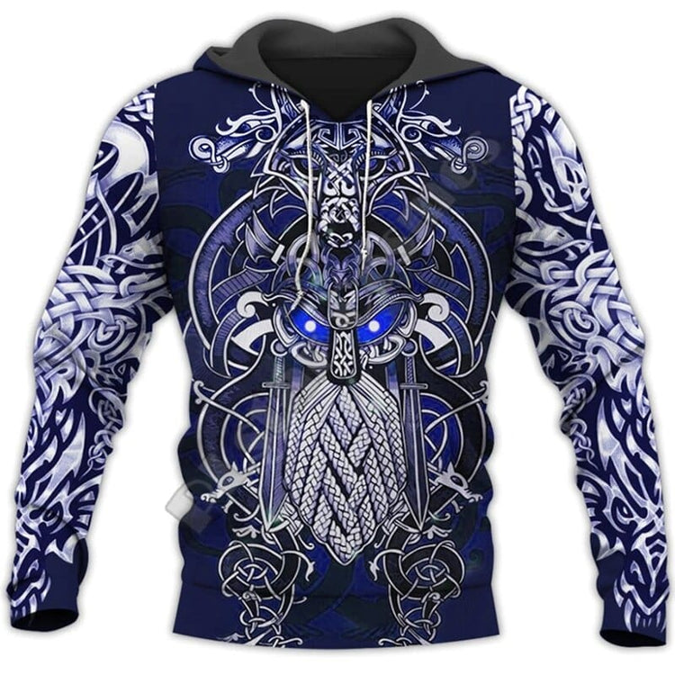 Felpa con cappuccio vichinga \"Fenrir e Odino - Duello del destino Felpa con cappuccio vichinga \"Fenrir e Odino - Duello del destino