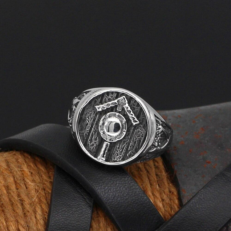 Anello runico nordico| Acciaio inossidabile Anello runico nordico| Acciaio inossidabile