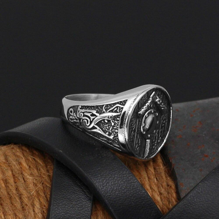 Anello runico nordico| Acciaio inossidabile Anello runico nordico| Acciaio inossidabile