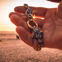 Bracciale del lupo gigante d'oro - Fenrir Bracciale del lupo gigante d'oro - Fenrir