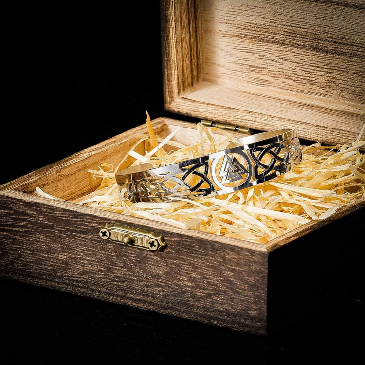 Viking Valknut Bracciale regolabile in acciaio inossidabile Viking Valknut Bracciale regolabile in acciaio inossidabile