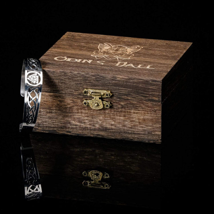 Viking Valknut Bracciale regolabile in acciaio inossidabile Viking Valknut Bracciale regolabile in acciaio inossidabile