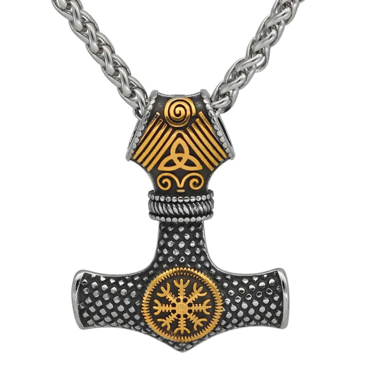 Collana di martello di Thor con elmo del terrore Collana di martello di Thor con elmo del terrore