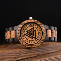 Valknut Orologio in legno - Odin's Hall Valknut Orologio in legno - Odin's Hall