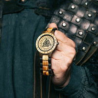 Valknut Orologio in legno - Odin's Hall Valknut Orologio in legno - Odin's Hall