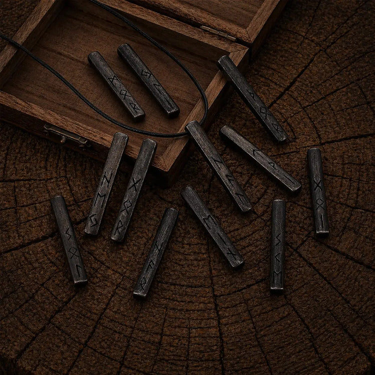 Amuleto vichingo del Futhark l'alfabeto runico - acciaio inossidabile