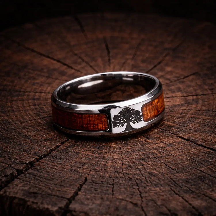Anello di Yggdrasil - acciaio inossidabile