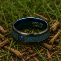 Anello di Jarl \"valhalla azure\" in tungsteno