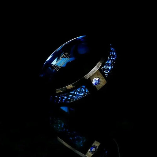 Bague Bague de Jarl 'valhalla azur' en tungstène 10 - Odins Hall