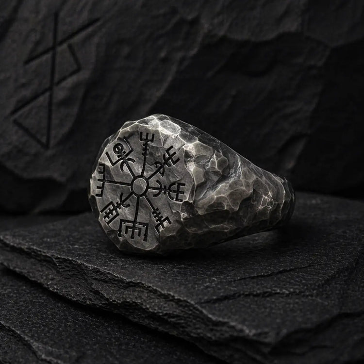 Anello \"Segui il tuo cammino\" Vegvisir | Acciaio inossidabile