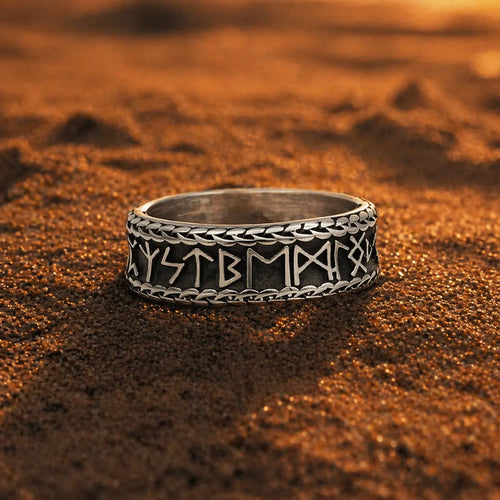 Bague symbolique Bague Viking antique en acier inoxydable - Odins Hall