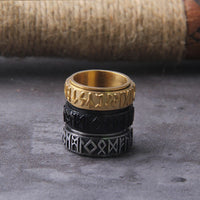 Anello vichingo \"Anello Futhark: Eco dell'Infinito