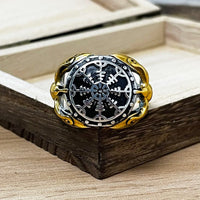 Anello vichingo - Corvi guardiani di Vegvisir