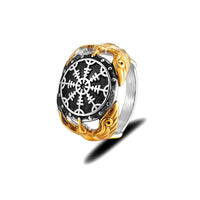 Anello vichingo - Corvi guardiani di Vegvisir