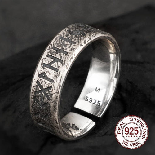 Bague Bague Viking en Argent Sterling 925 - Alliance des Runes Éternelles - Odins Hall