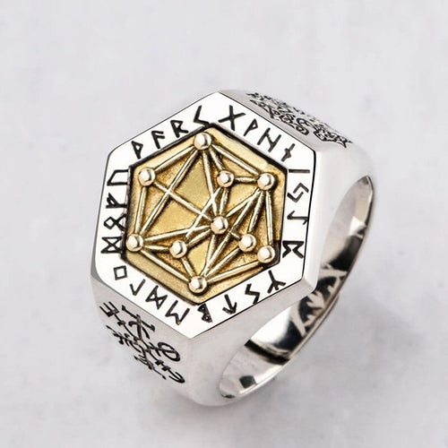 Bague Bague Viking en Argent Sterling 925 - Totem Kabbalistique - Odins Hall