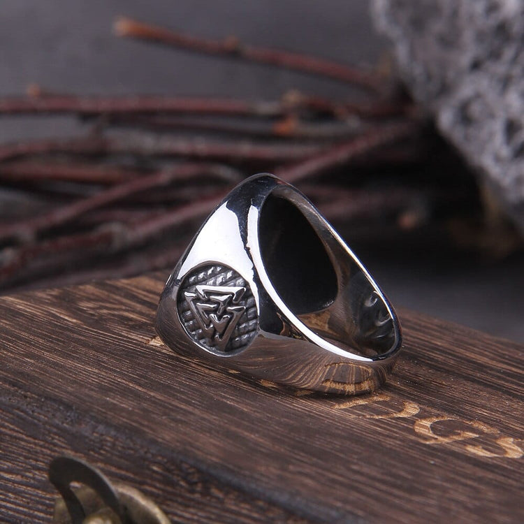 BlackAmazement, anello in acciaio inossidabile 316L, Vegvisir, con simbolo di midgard rune vichingo, da uomo e Acciaio inossidabile, 20, colore: argento BlackAmazement, anello in acciaio inossidabile 316L, Vegvisir, con simbolo di midgard rune vichingo, da uomo e Acciaio inossidabile, 20, colore: argento