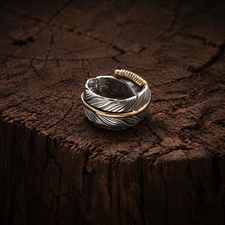 Anello vichingo - Le ali di Huginn e Muninn