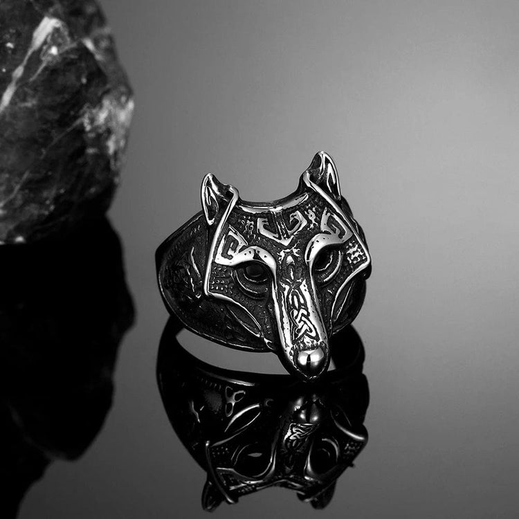 Anello vichingo Maschera di Fenrir