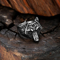 Anello vichingo Maschera di Fenrir