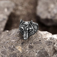 Anello vichingo Maschera di Fenrir