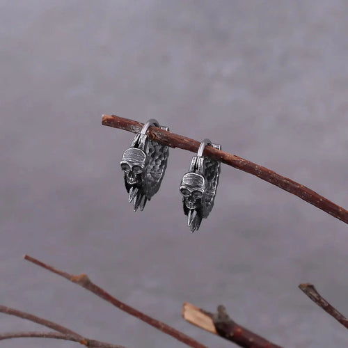Boucles d'oreilles tête de mort viking - Odins Hall