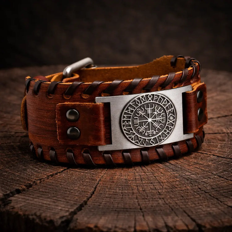 Bracciale vichingo in pelle