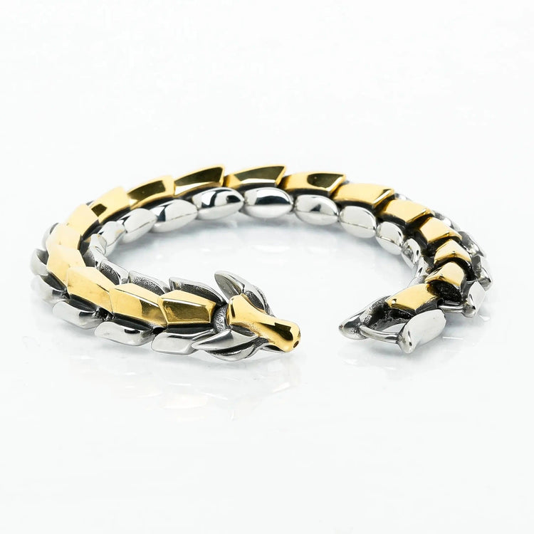 Bracciale a serpente \"Ira di Jörmungand\" - Oro / Argento