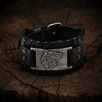Bracciale in pelle regolabile - Lupo Fenrir®