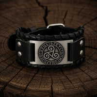 Bracciale Triskele bretone in pelle