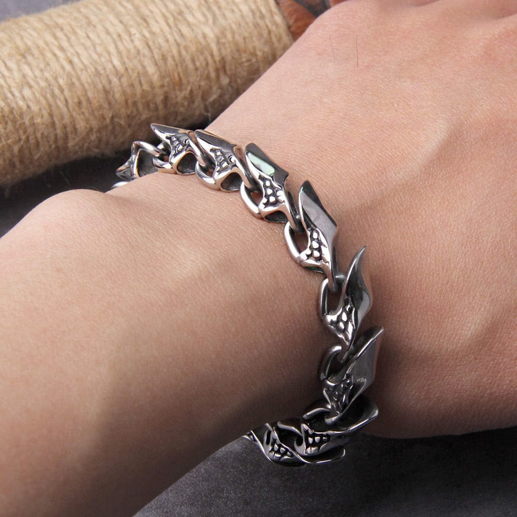 Bracciale Rigido Vichingo EUEAVAN Con Testa Di Leone | Acciaio Inossidabile, Regolabile, Diametro 70 Mm, Regalo Uomo