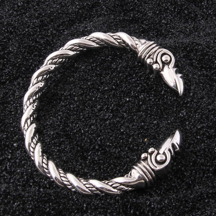 Bracciale vichingo in argento 925 - I corvi di Odino