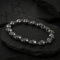 Bracciale vichingo testa di morto a catena